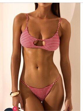 Sanori swim red gingham bikini aurora small